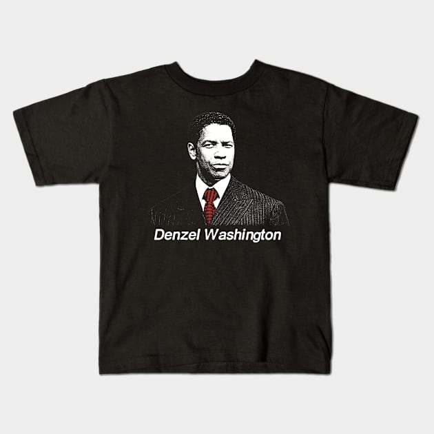 Denzel Washington Kids T-Shirt by Lowchoose